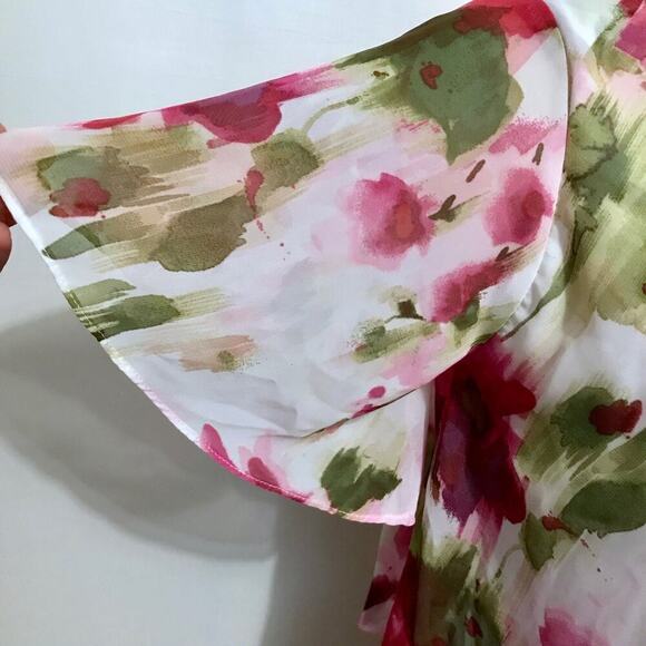 SLNY NWT Knee Length Tiered Flutter Sleeves Dress Women Various - Picture 5 of 11